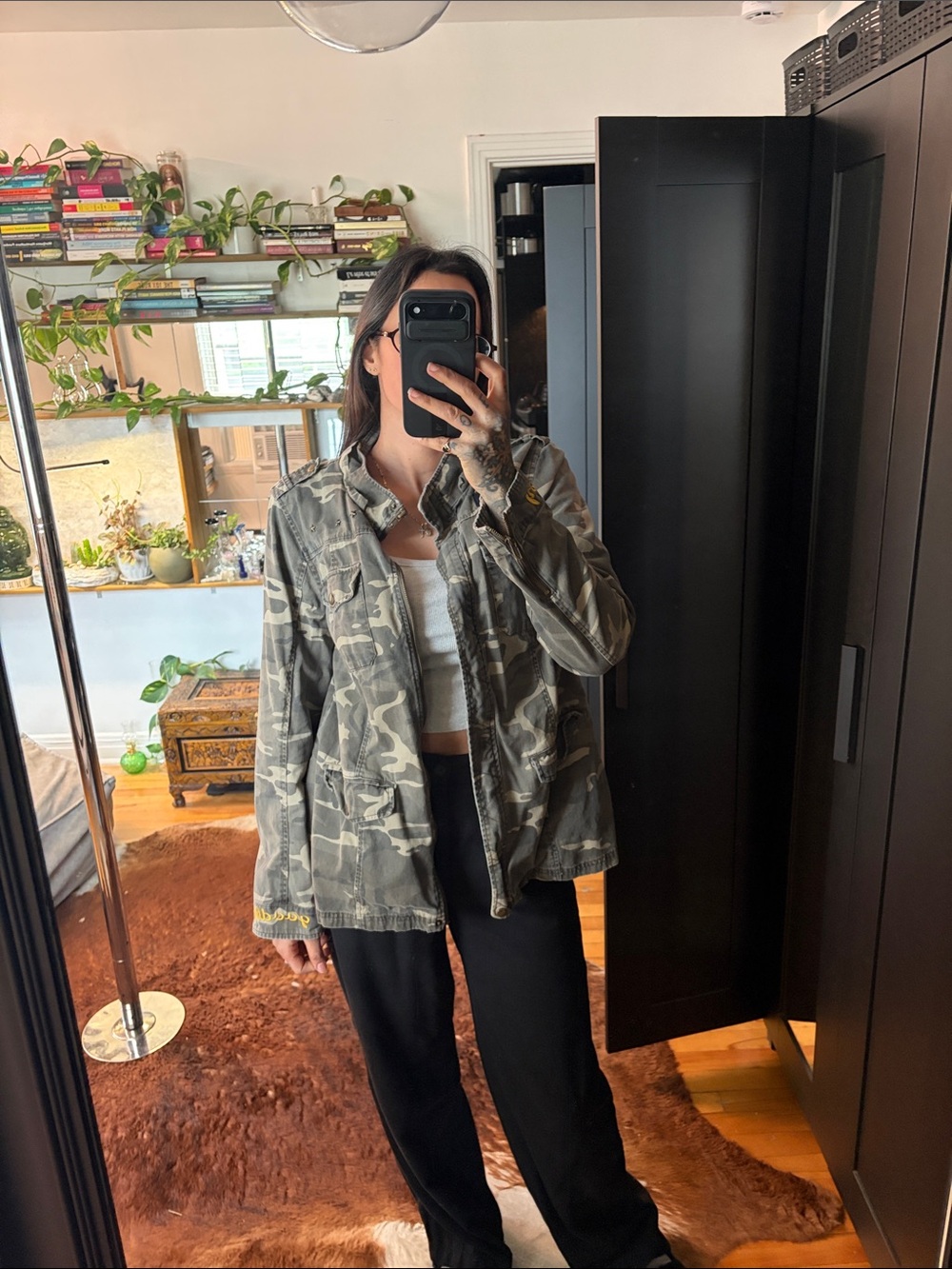 Forever 21 Green Camouflage Utility Jacket with Patch